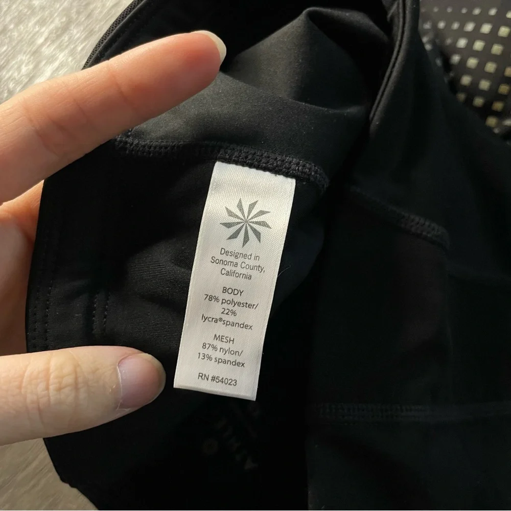 Athleta Black And Rainbow Square High Waisted Leggings